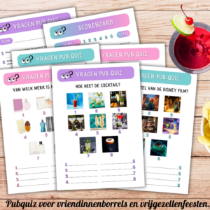 Vriendinnen quiz - vriendinnenborrel - vrijgezellenfeest